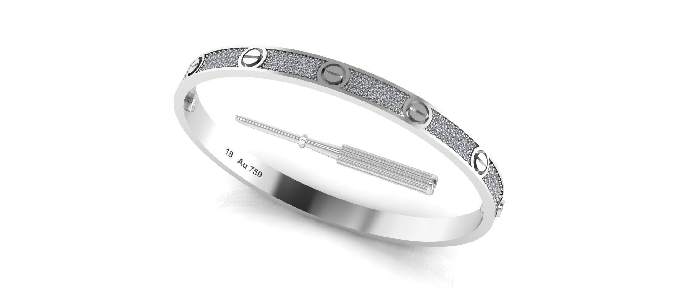 Love Bracelet With Diamonds - Size 21 3D print model_2