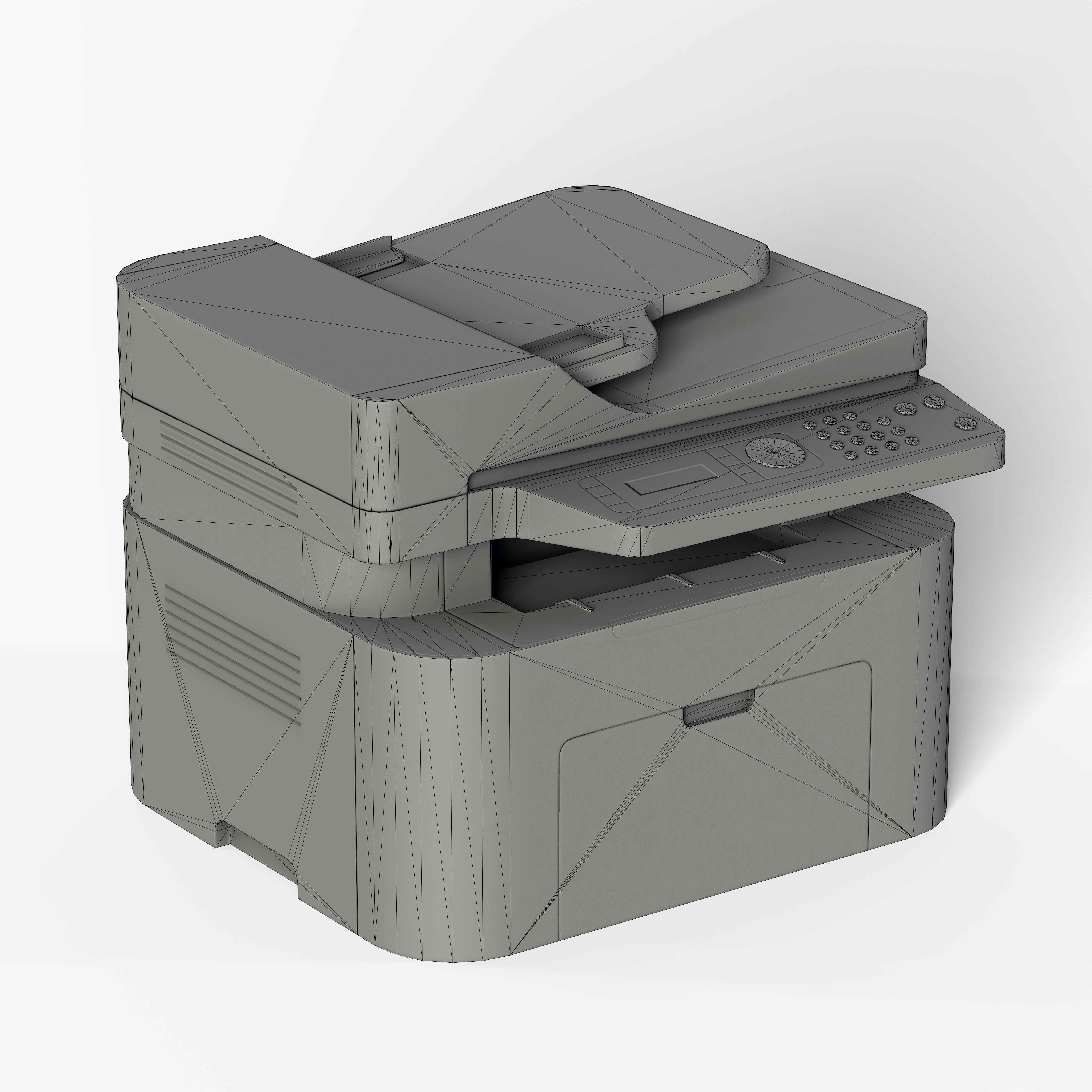 Printer With Scanner Low-poly 3D model_9