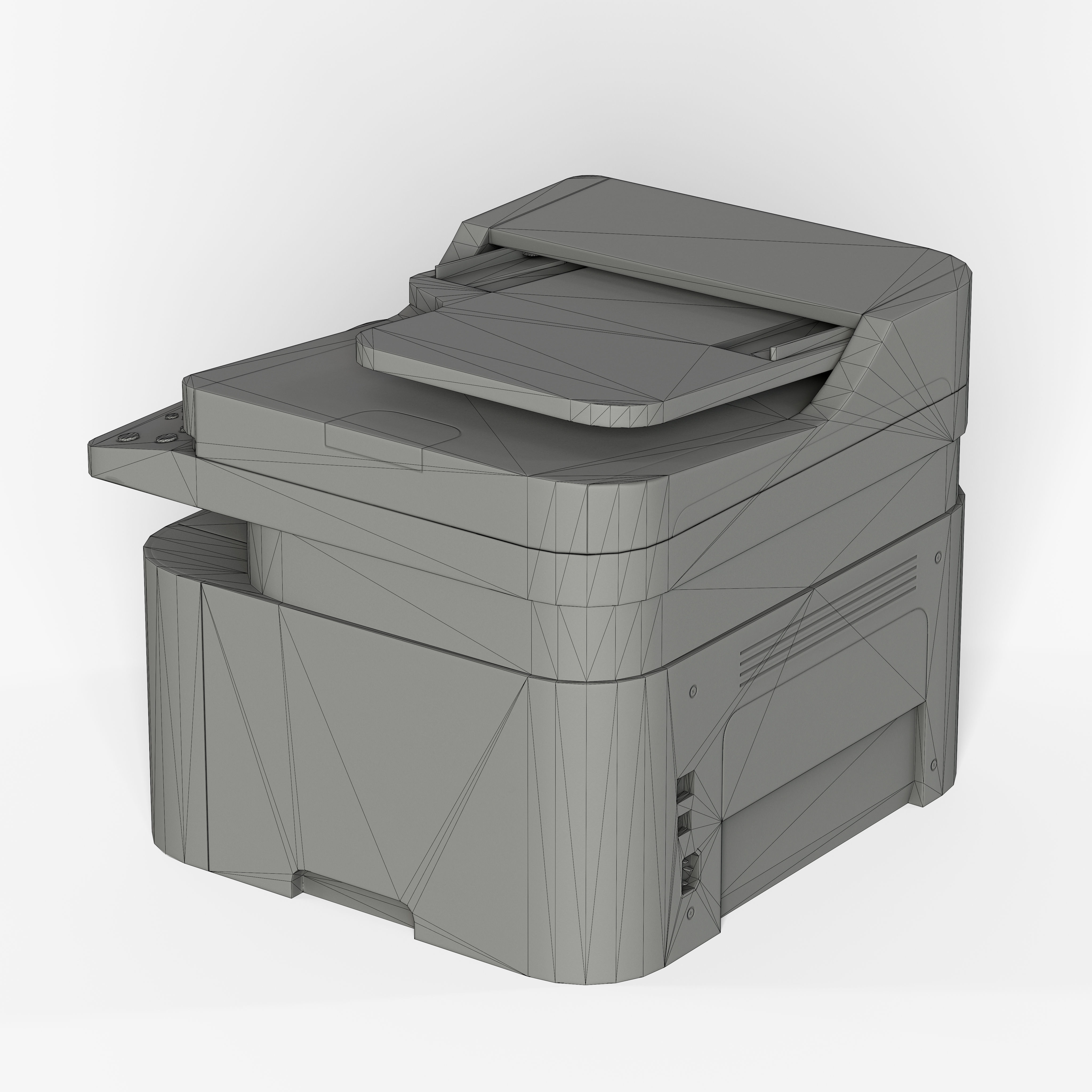 Printer With Scanner Low-poly 3D model_10