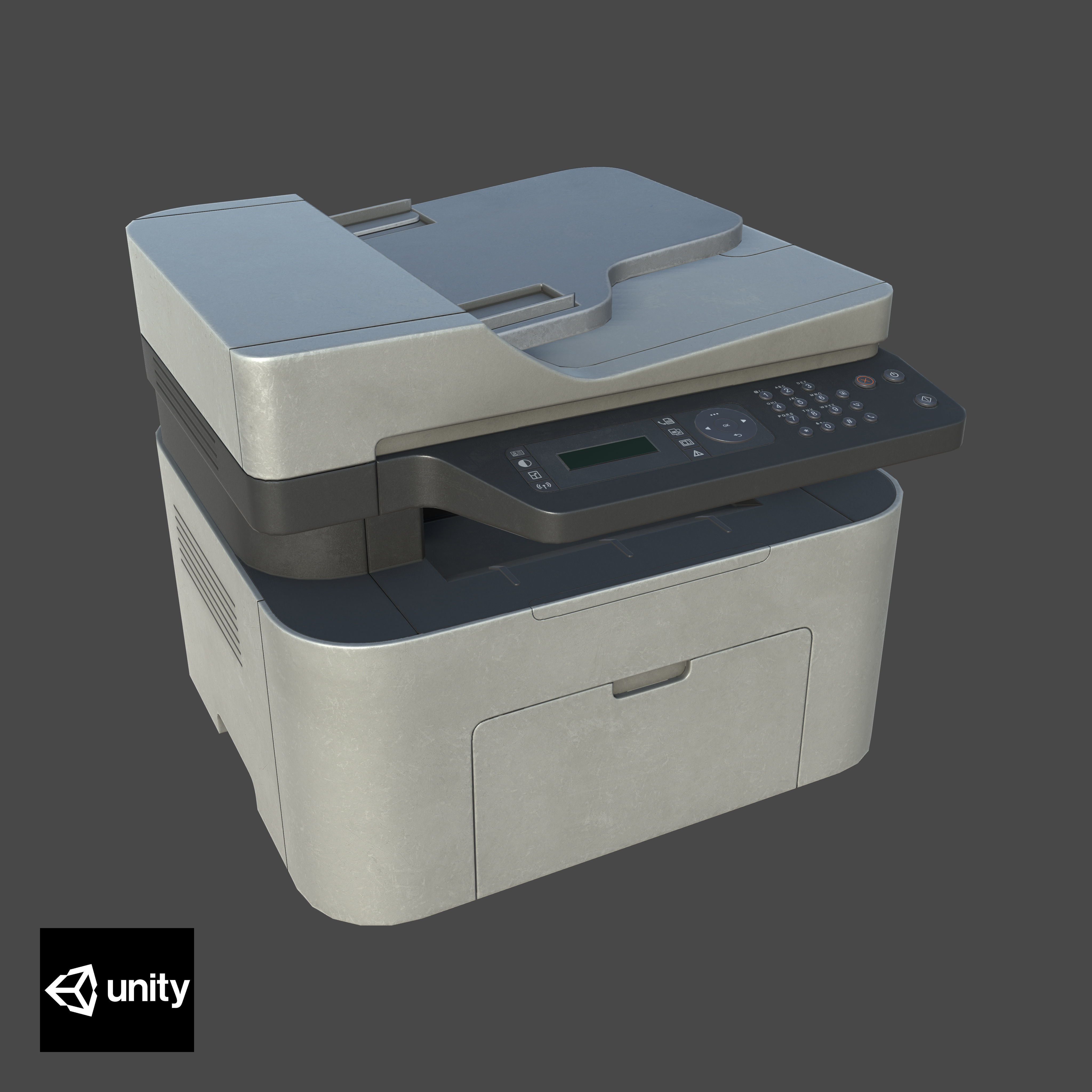 Printer With Scanner Low-poly 3D model_11