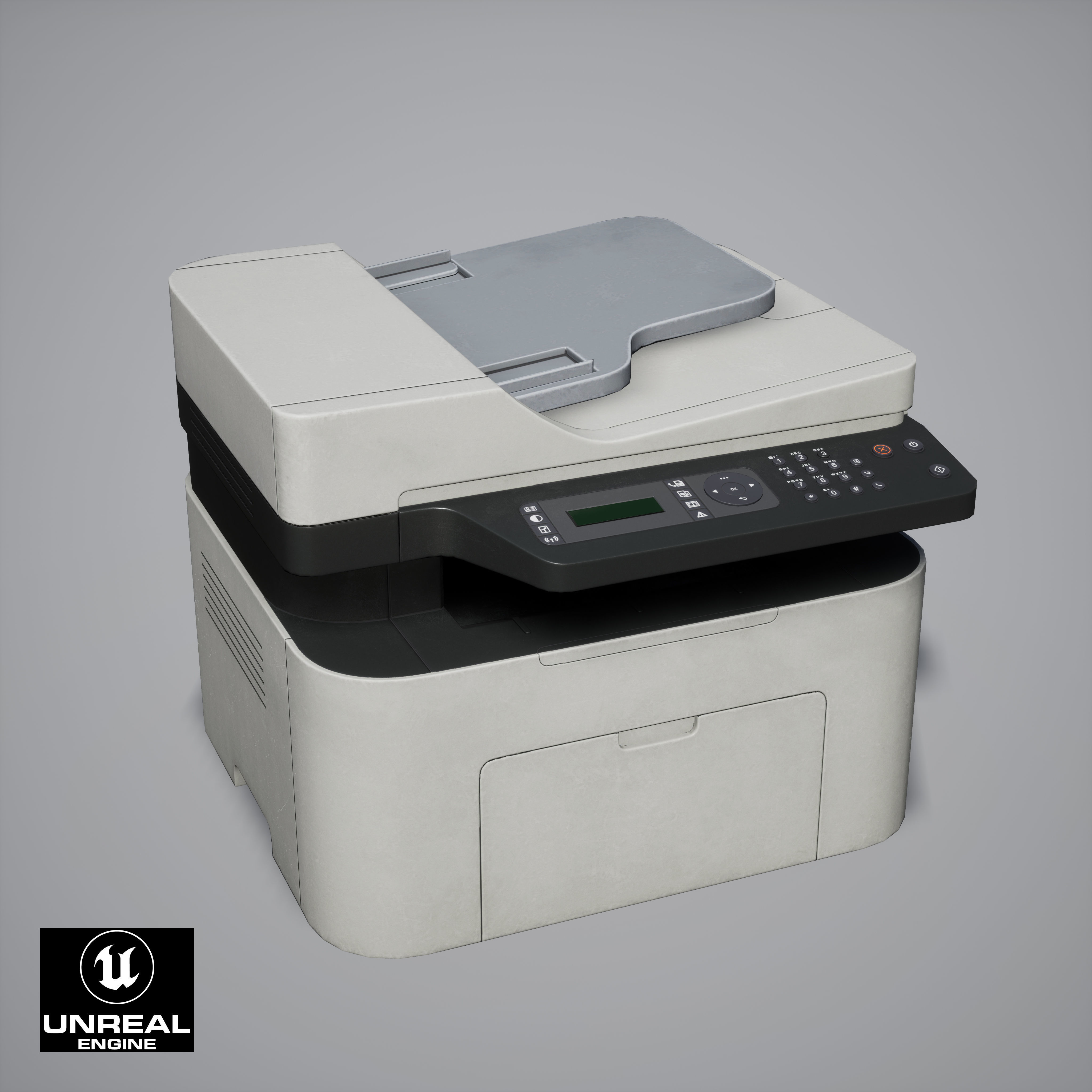 Printer With Scanner Low-poly 3D model_12
