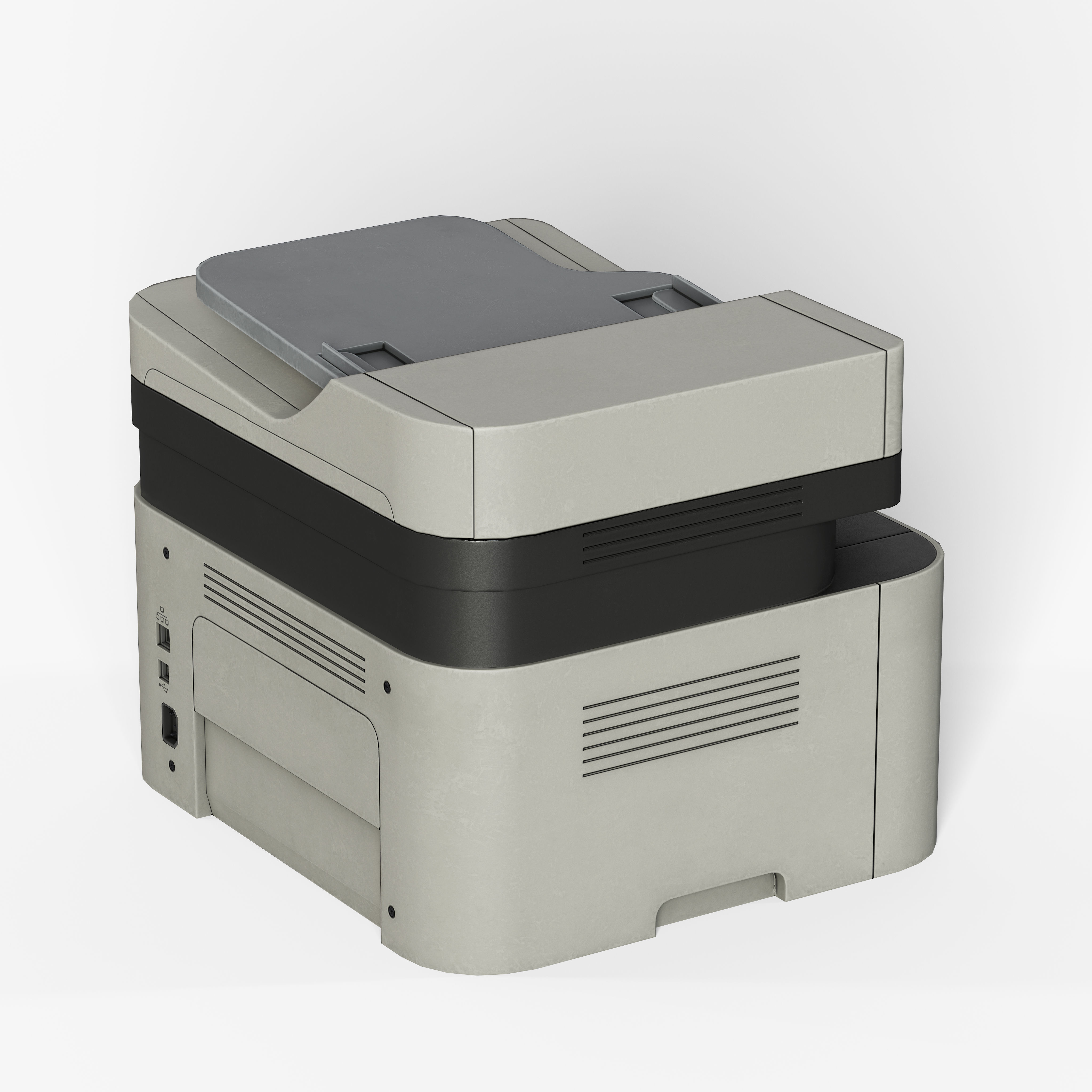 Printer With Scanner Low-poly 3D model_7