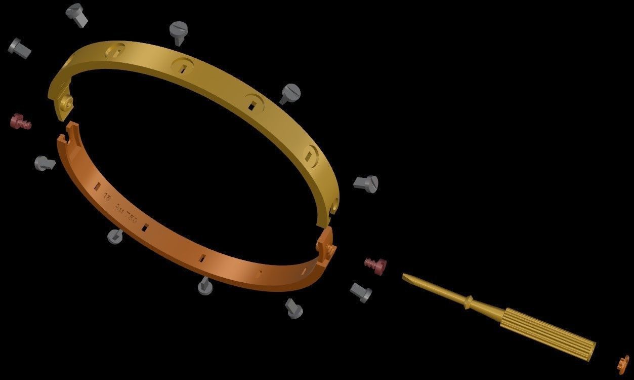 Love Bracelet - Size 16 3D print model_13