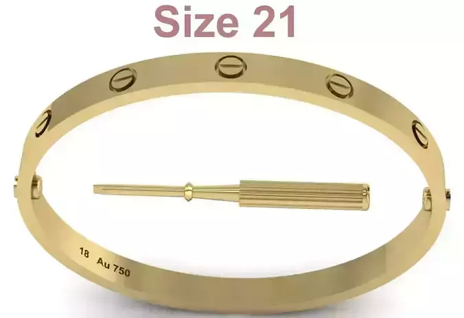 Love Bracelet - Size 21 Cartier Inspiration 3D print model