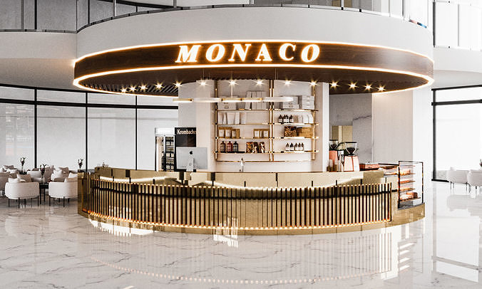 coffee shop modern 3D model