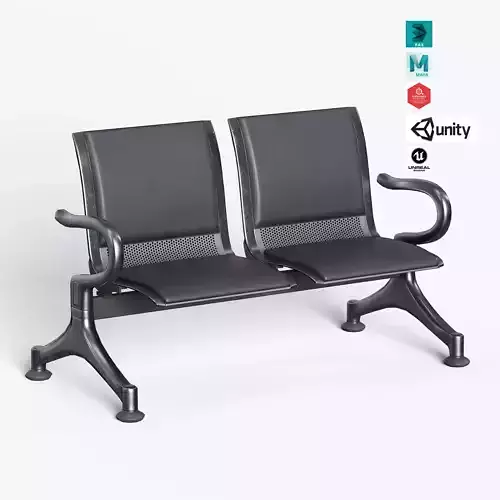 Reception Bench Low-poly 3D model