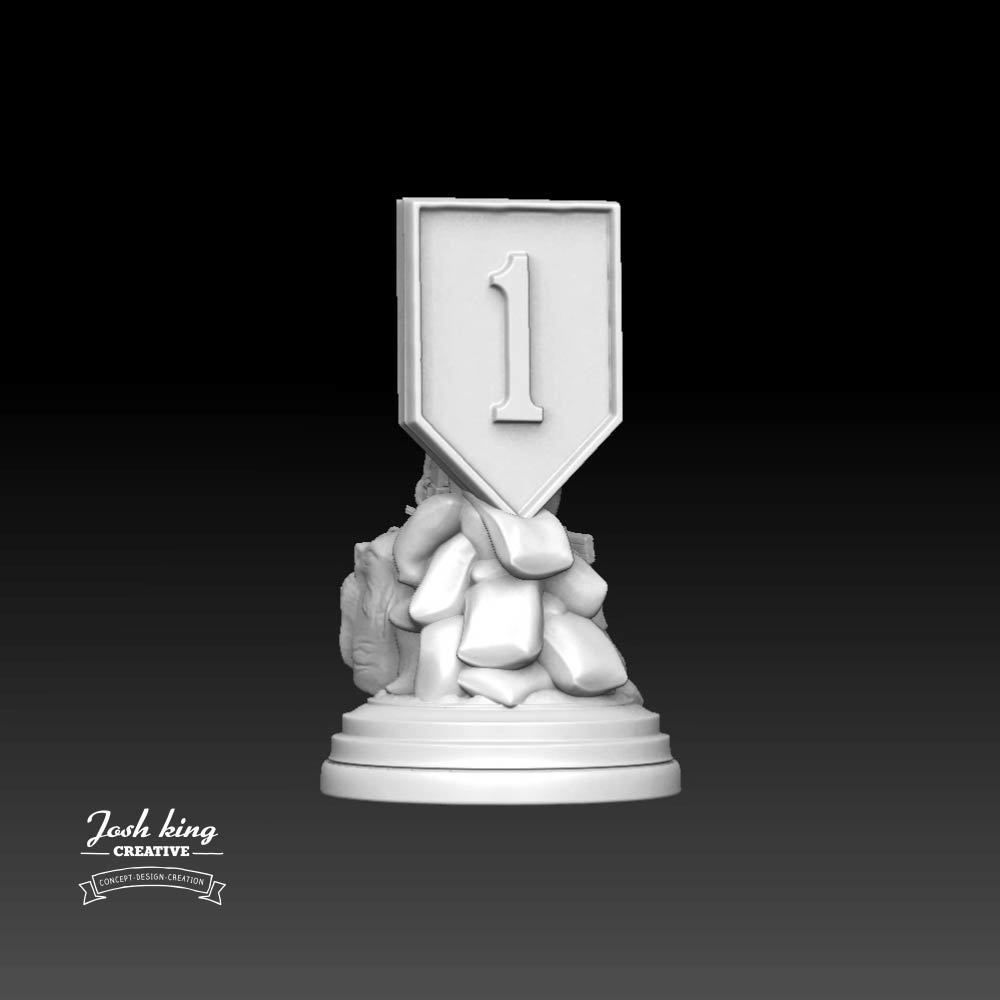 1st Infantry Division Desktop Monument 3D print model_3