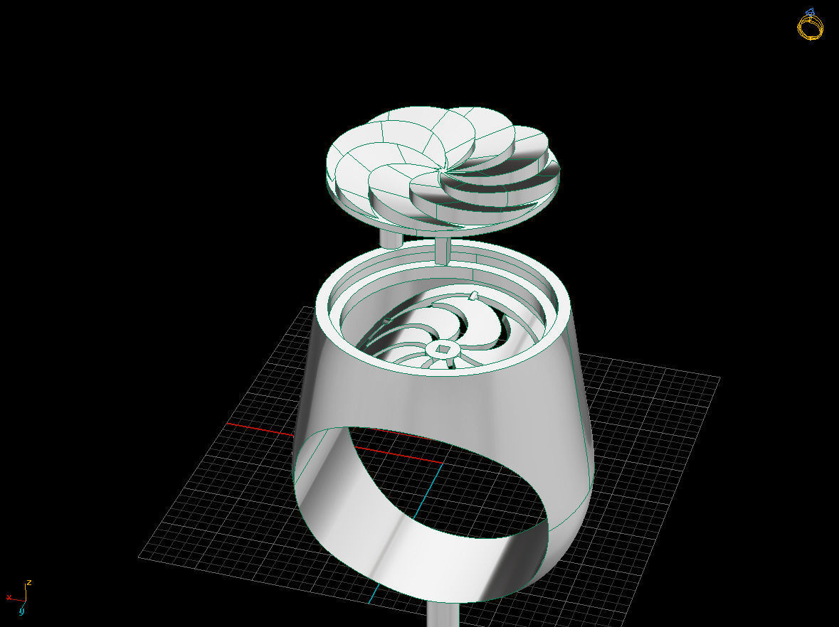 Armenian Mens Ring  Arevakhach Symbol of Eternity Custom Sizes  3D print model_3