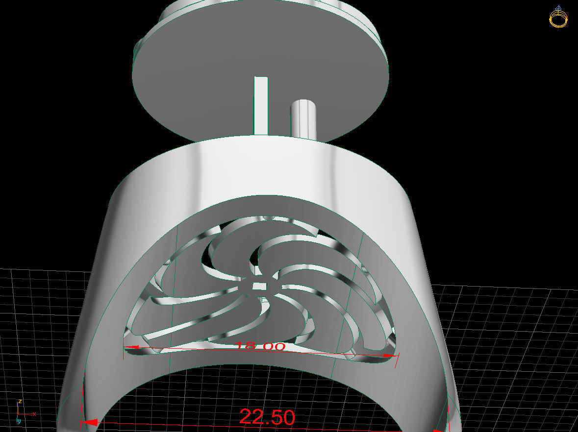 Armenian Mens Ring  Arevakhach Symbol of Eternity Custom Sizes  3D print model_6