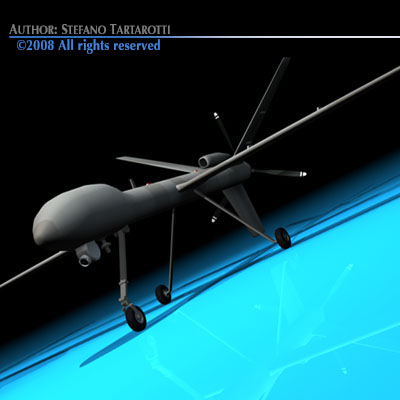 Predator two unmanned aerial vehicles 3D model_5