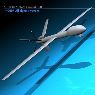Predator two unmanned aerial vehicles 3D model_3