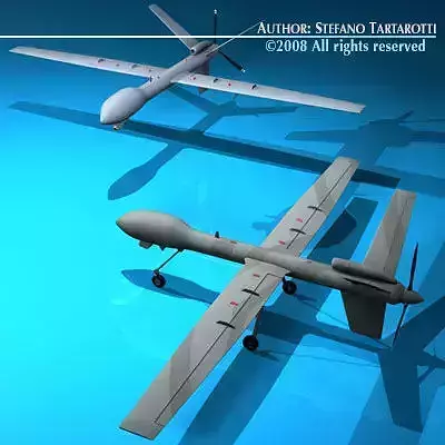 Predator two unmanned aerial vehicles 3D model
