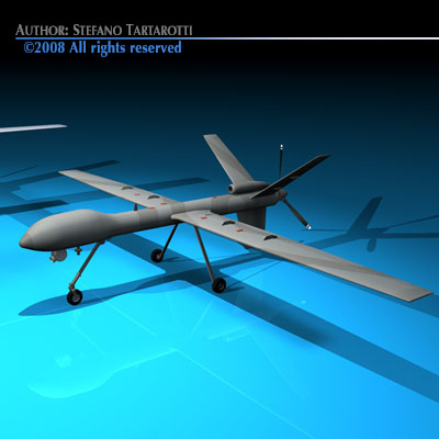 Predator two unmanned aerial vehicles 3D model_4