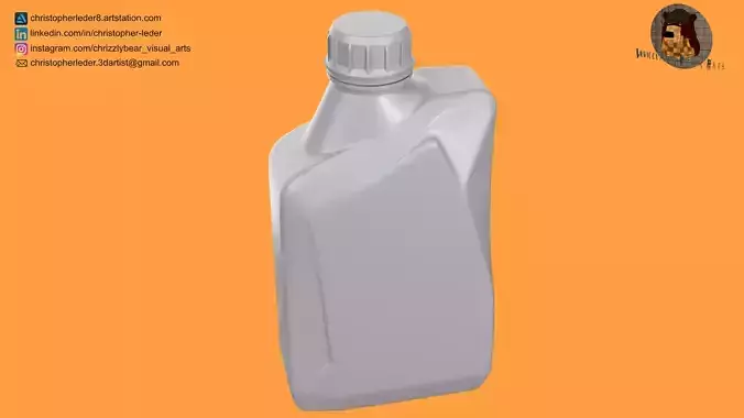 1L Canister High Quality 3D Model 