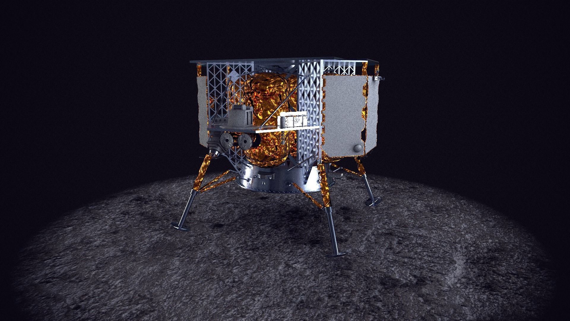 Astrobotic Peregrine Lunar Lander Mission One Low-poly 3D model_2