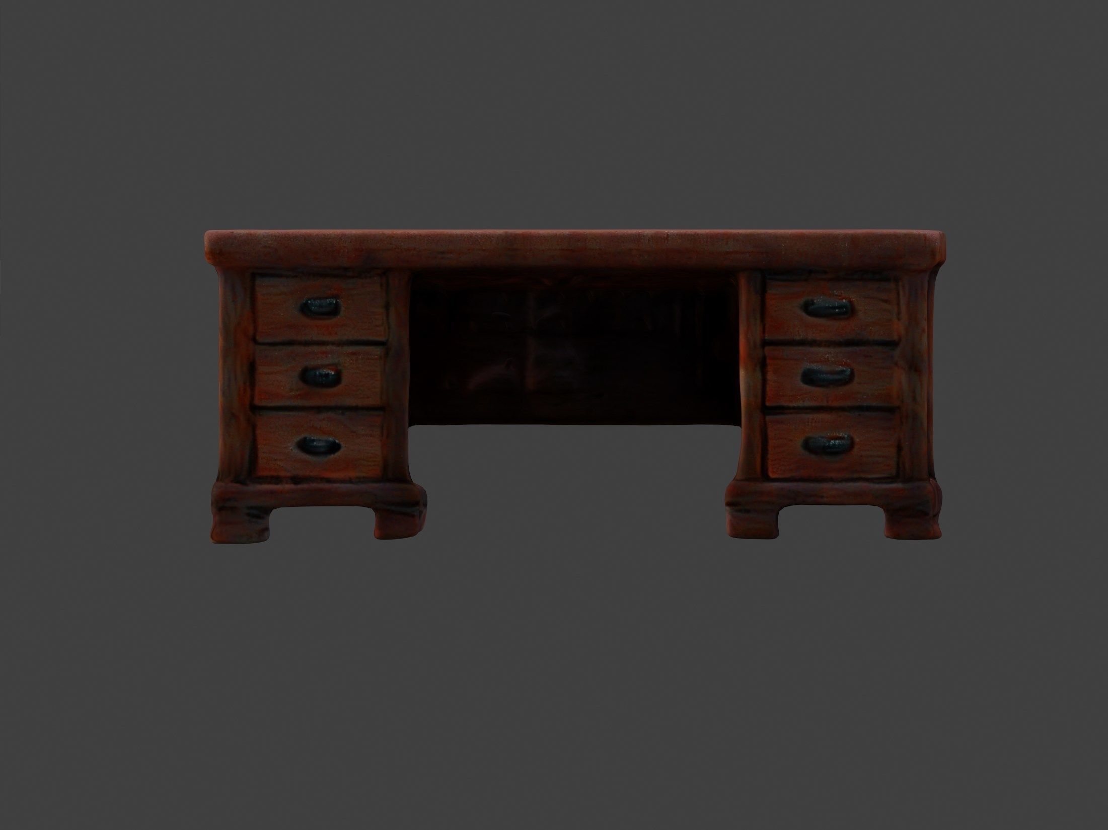 Realistic high quality wooden desk - desk 3D model_13