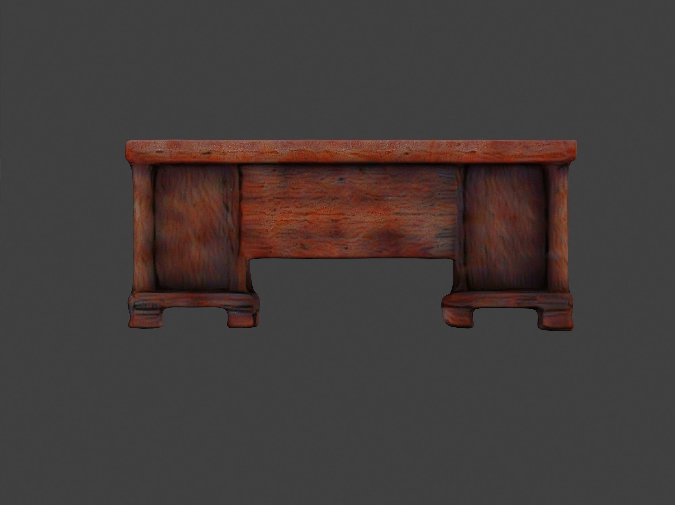 Realistic high quality wooden desk - desk 3D model_11