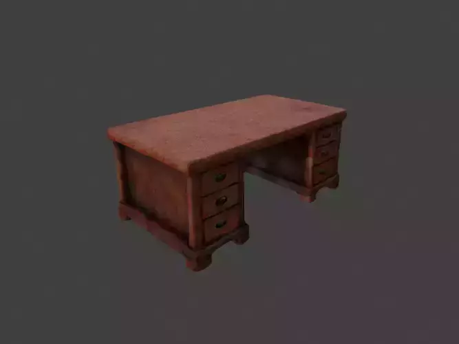 Realistic high quality wooden desk - desk 3D model