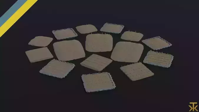 Cartoon fields Polygonal Style