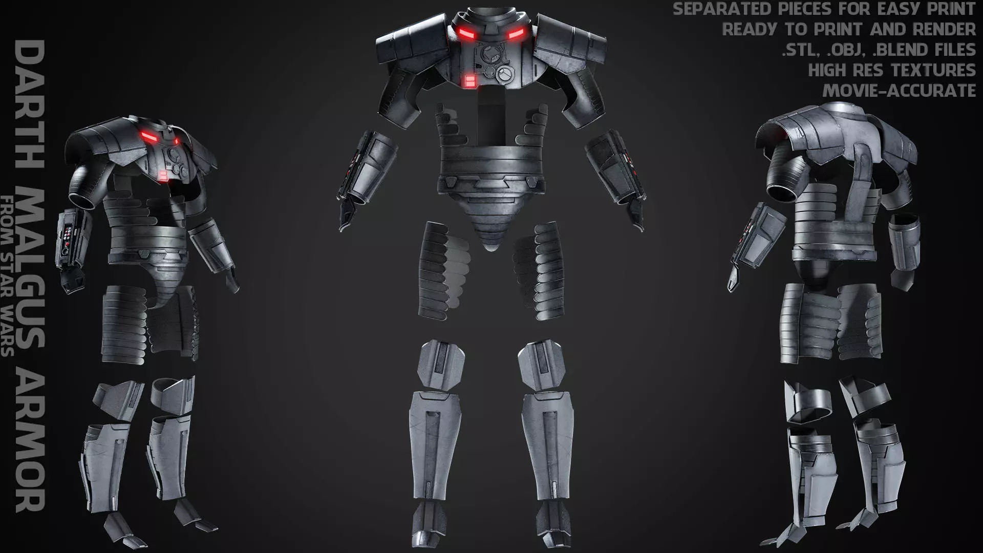 Star Wars Darth Malgus Armor for Cosplay 3D print model