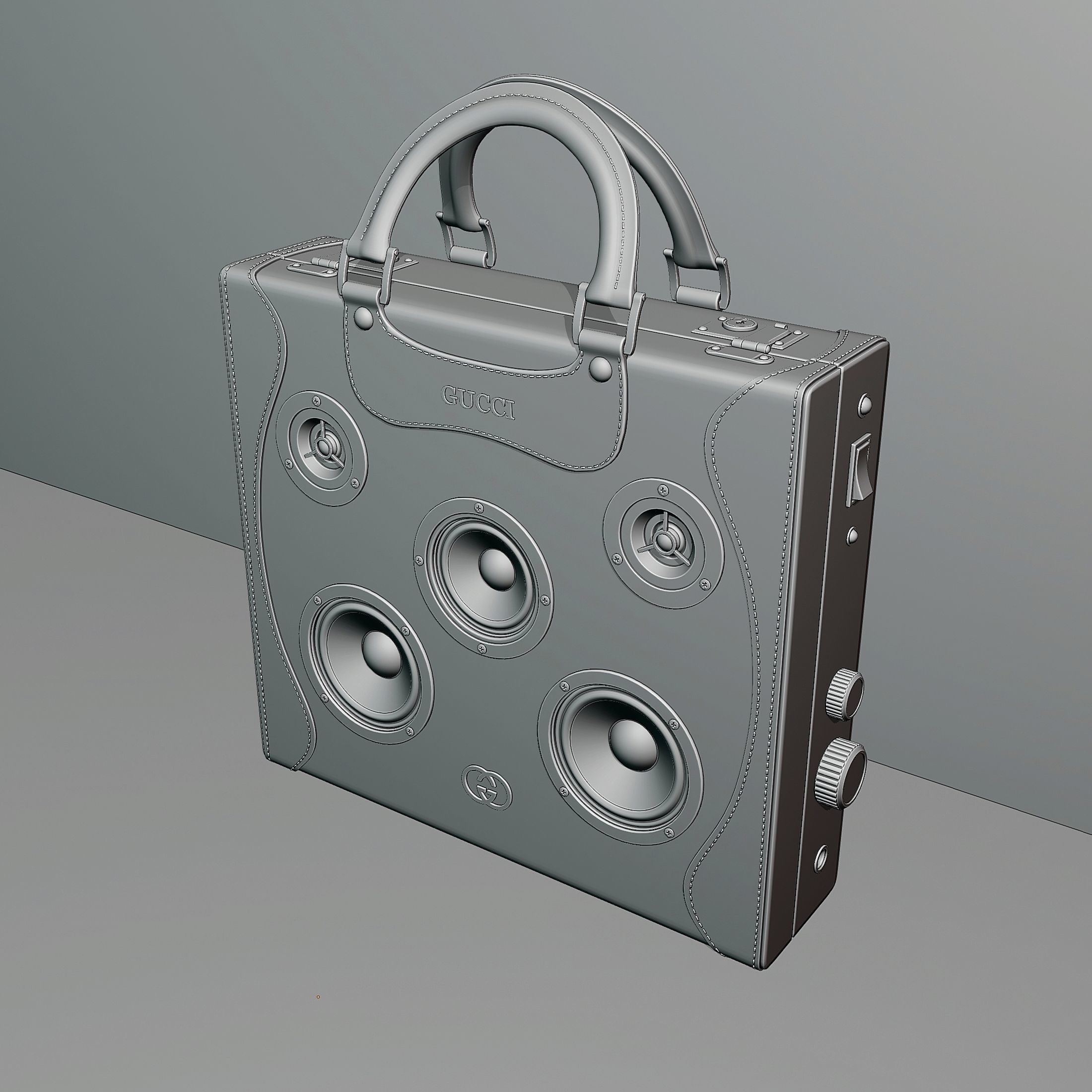 Portable bluetooth speaker 27 3D model_3