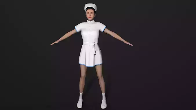 nurse character Low-poly 3D model