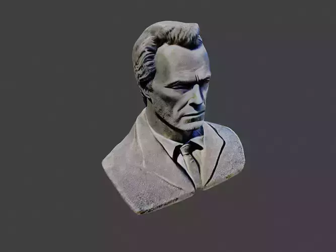 Realistic high quality Clint Eastwood stone bust - Statue