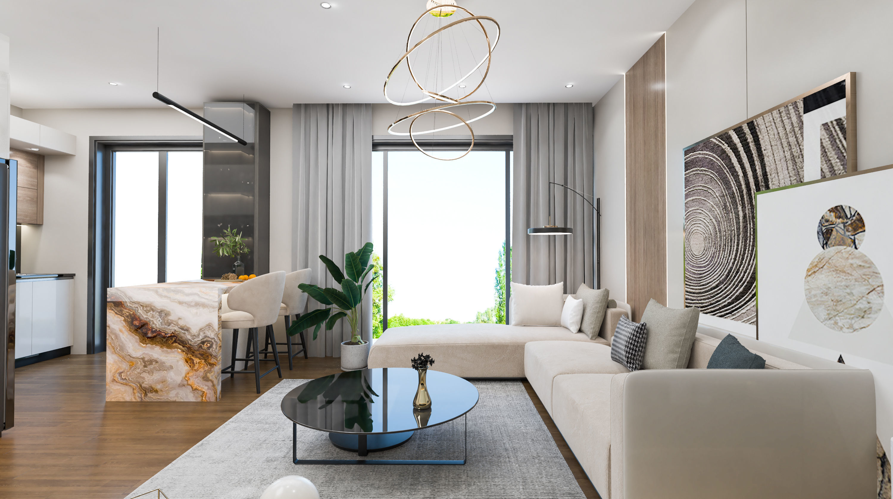 Livingroom scene 3D model_1