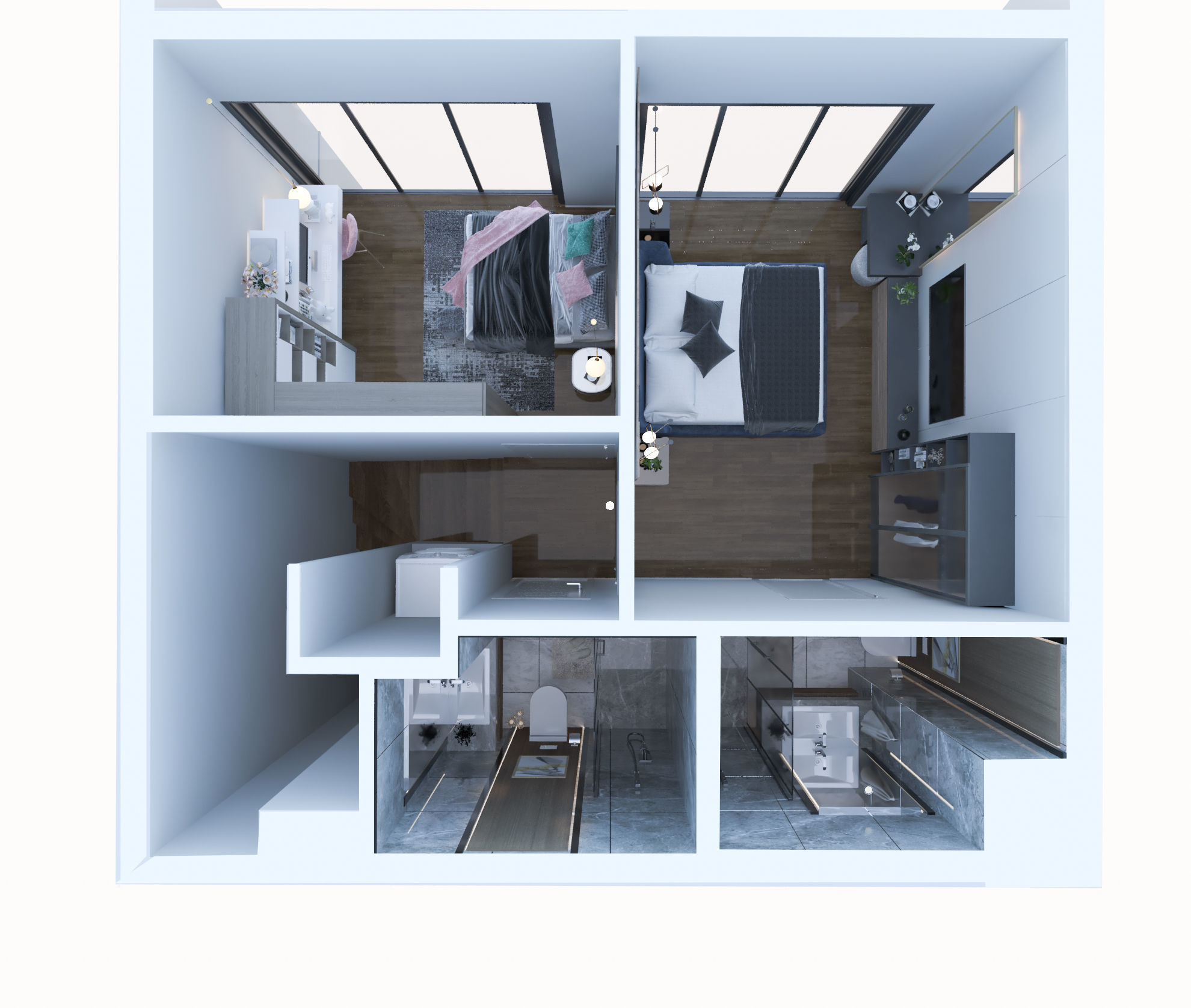 Livingroom scene 3D model_2