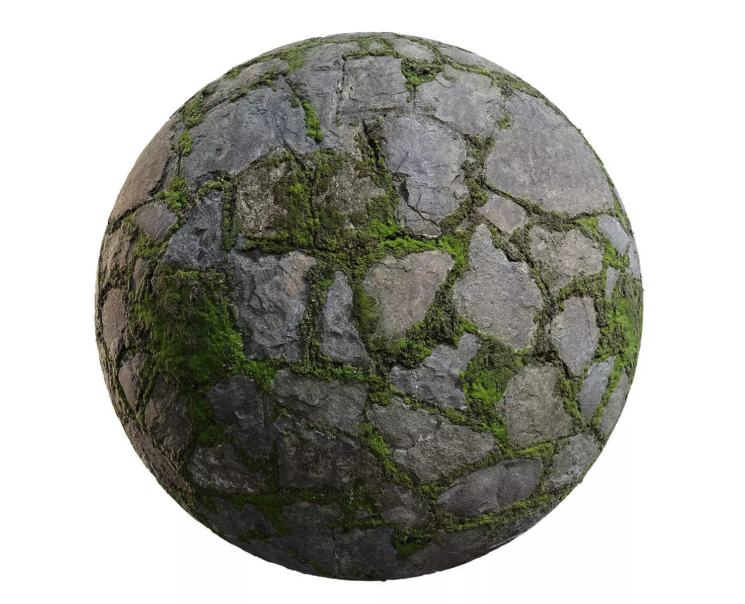 Mossy Stone wall PBR Texture