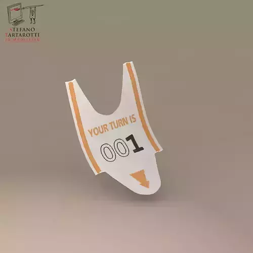 Queue ticket 3D model