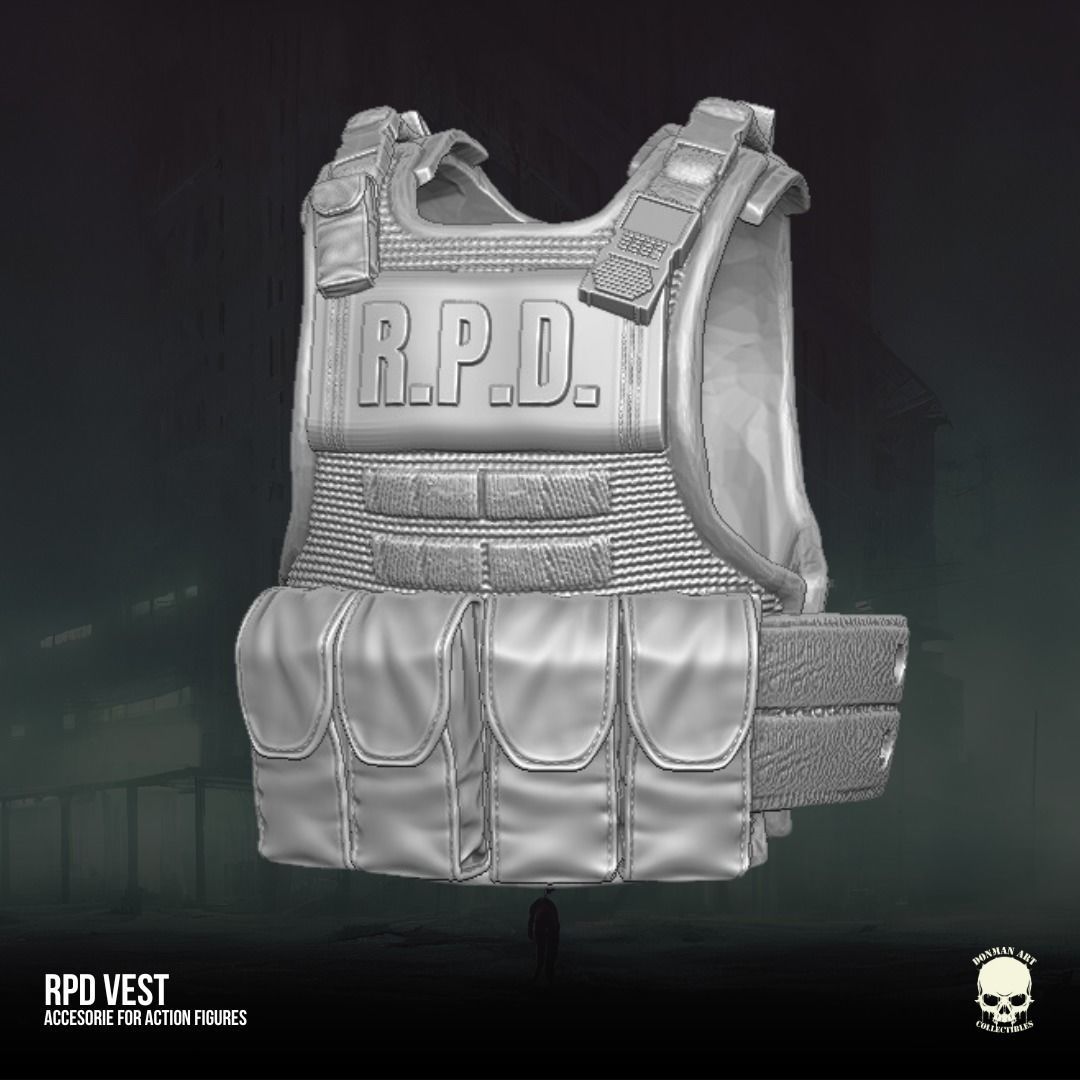 Resident Evil Fan Art Vest 3D printable File For Action Figures 3D print model_9