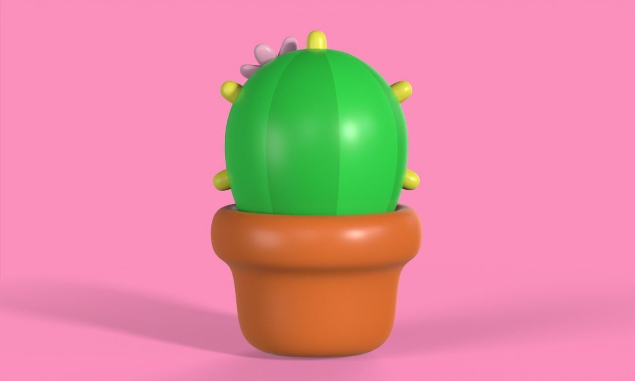 Cactus cartoon 3d model chibi Low-poly 3D model_3