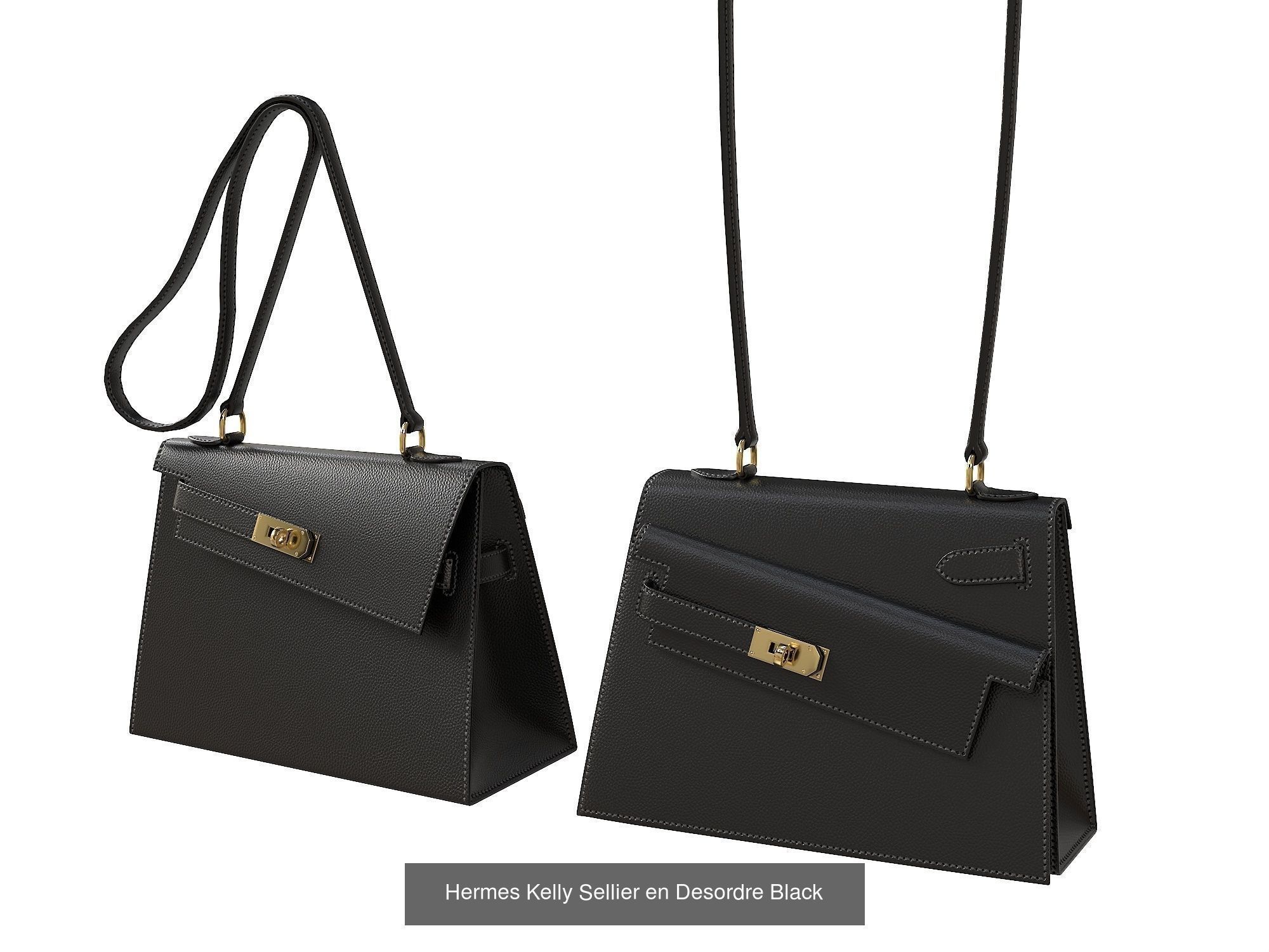 Hermes Kelly Sellier 20 en Desordre Limited Edition 3D Model Collection_2