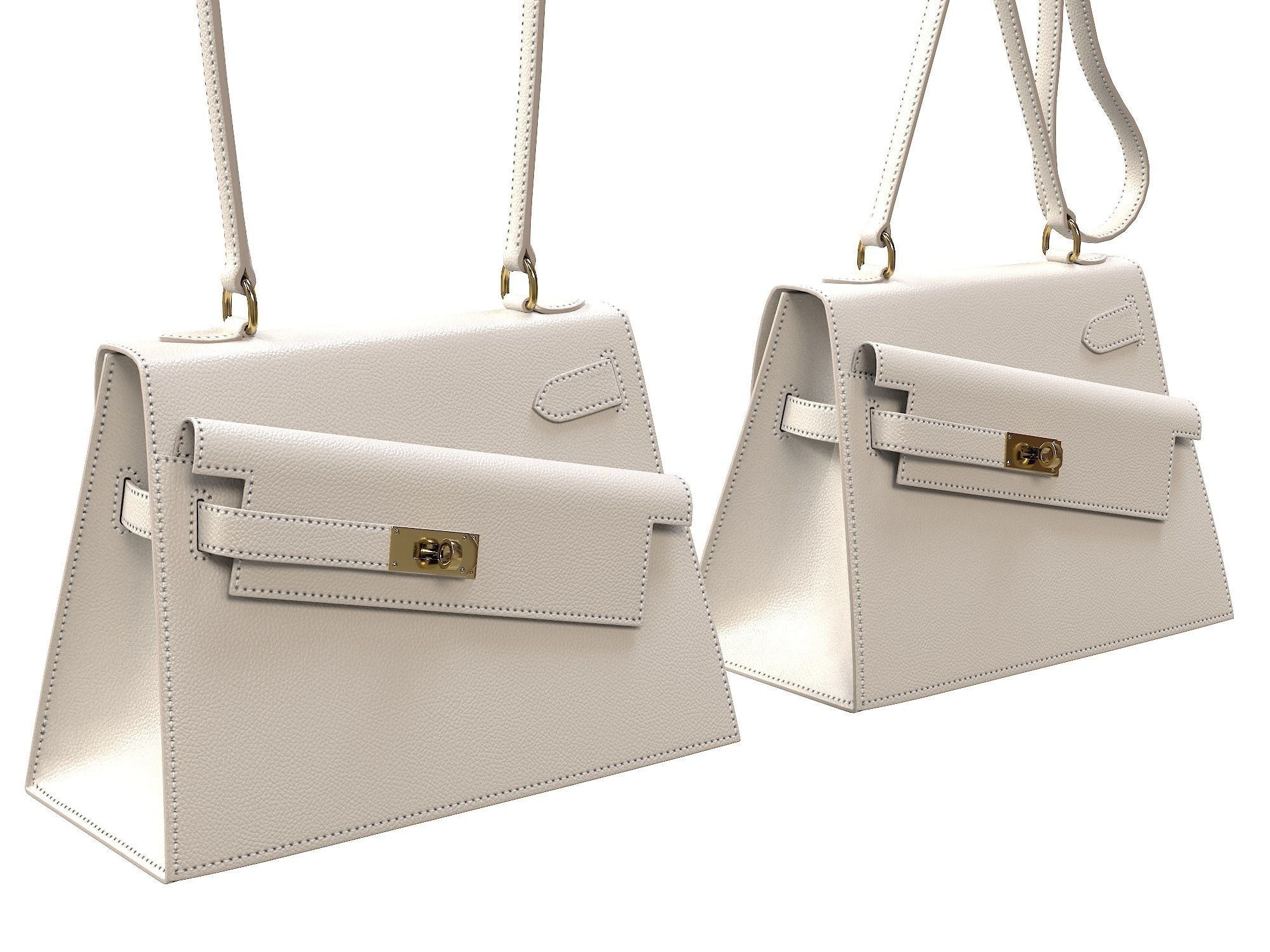 Hermes Kelly Sellier 20 en Desordre Limited Edition 3D Model Collection_15