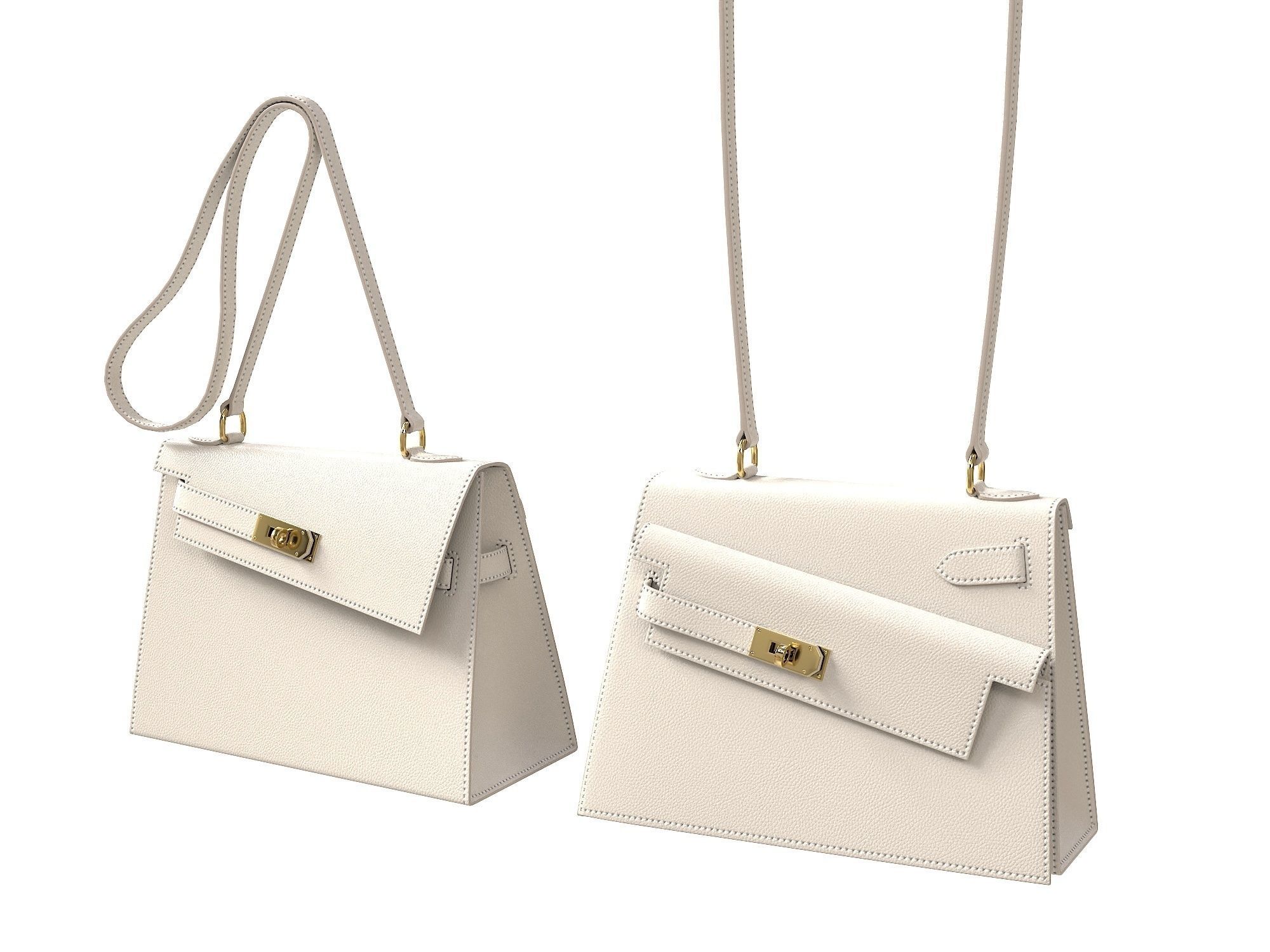 Hermes Kelly Sellier 20 en Desordre Limited Edition 3D Model Collection_9