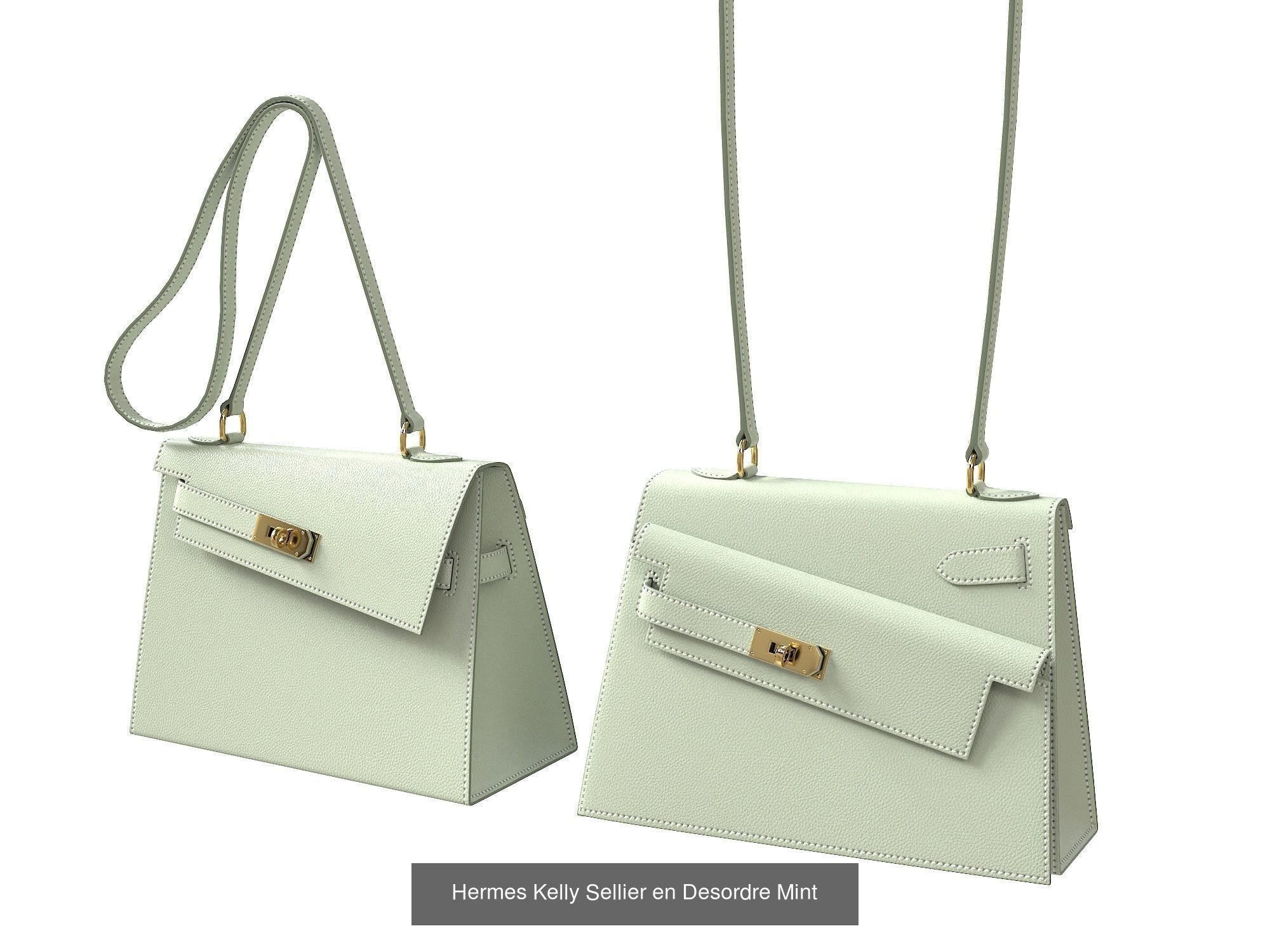Hermes Kelly Sellier 20 en Desordre Limited Edition 3D Model Collection_10