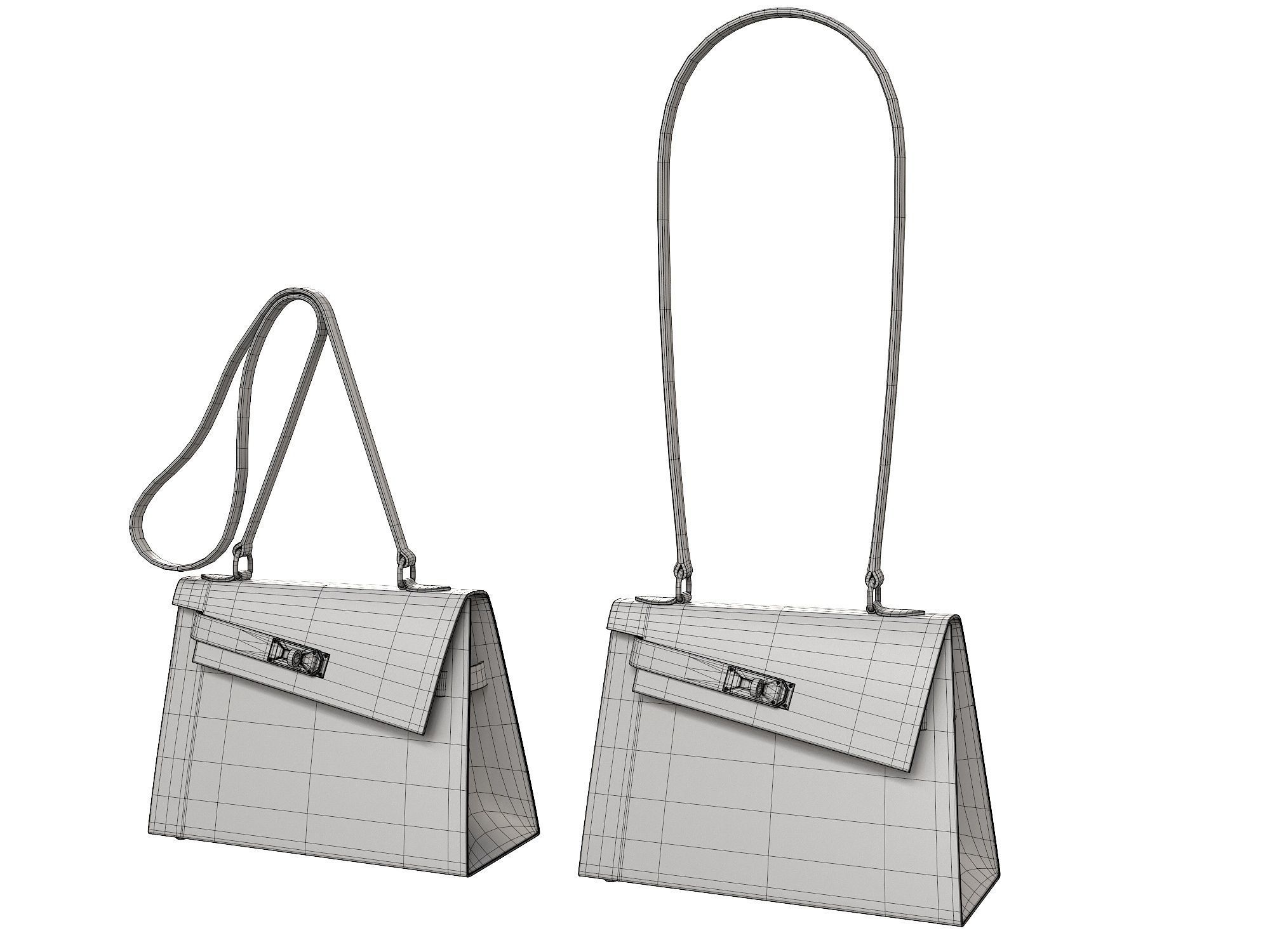 Hermes Kelly Sellier 20 en Desordre Limited Edition 3D Model Collection_16
