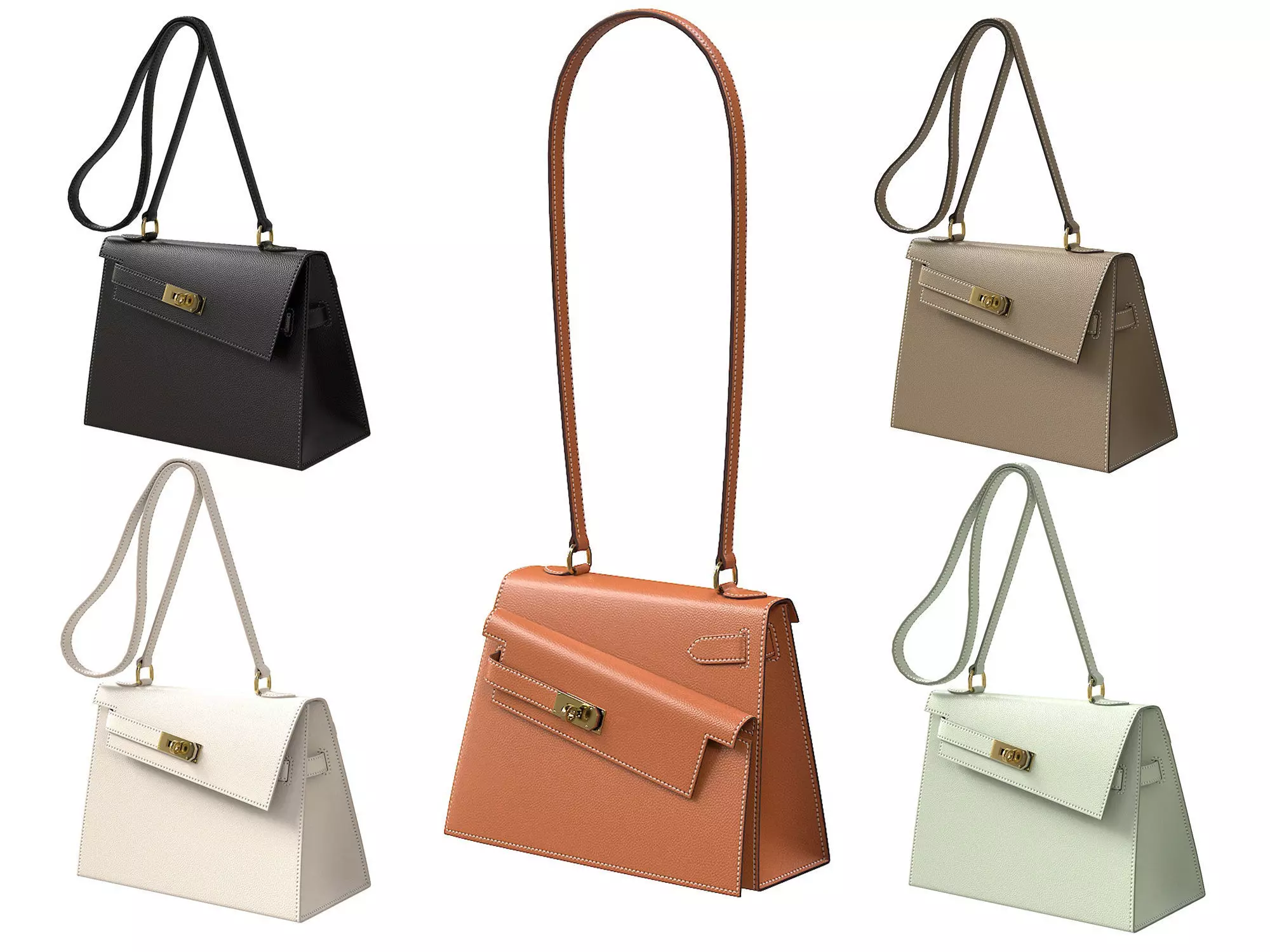 Hermes Kelly Sellier 20 en Desordre Limited Edition 3D Model Collection_0