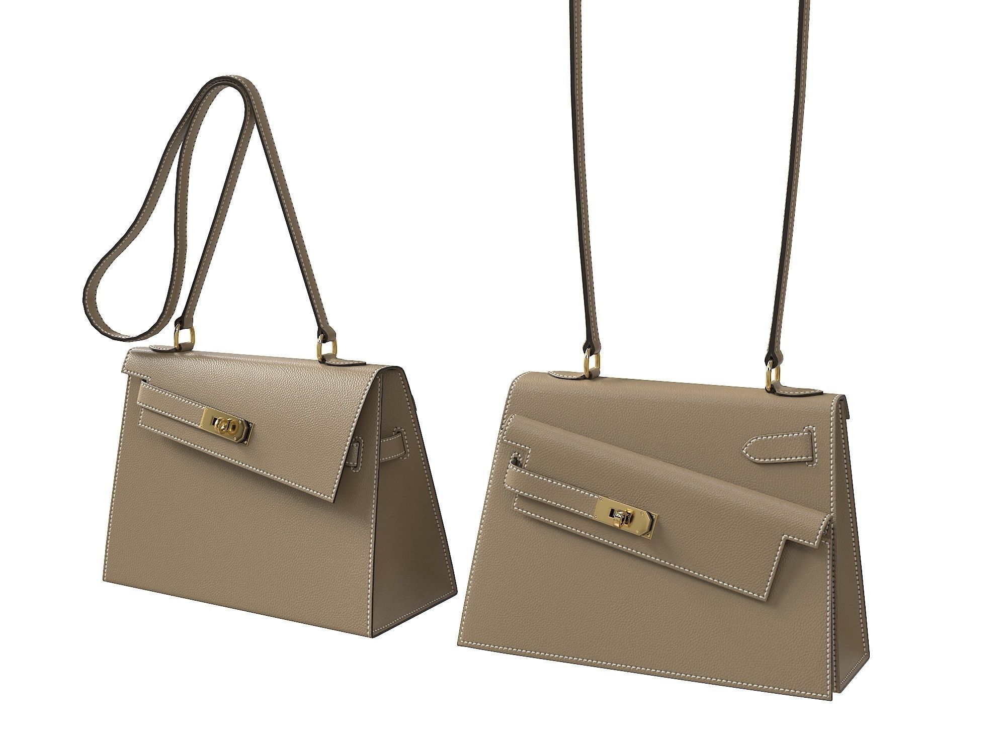 Hermes Kelly Sellier 20 en Desordre Limited Edition 3D Model Collection_7