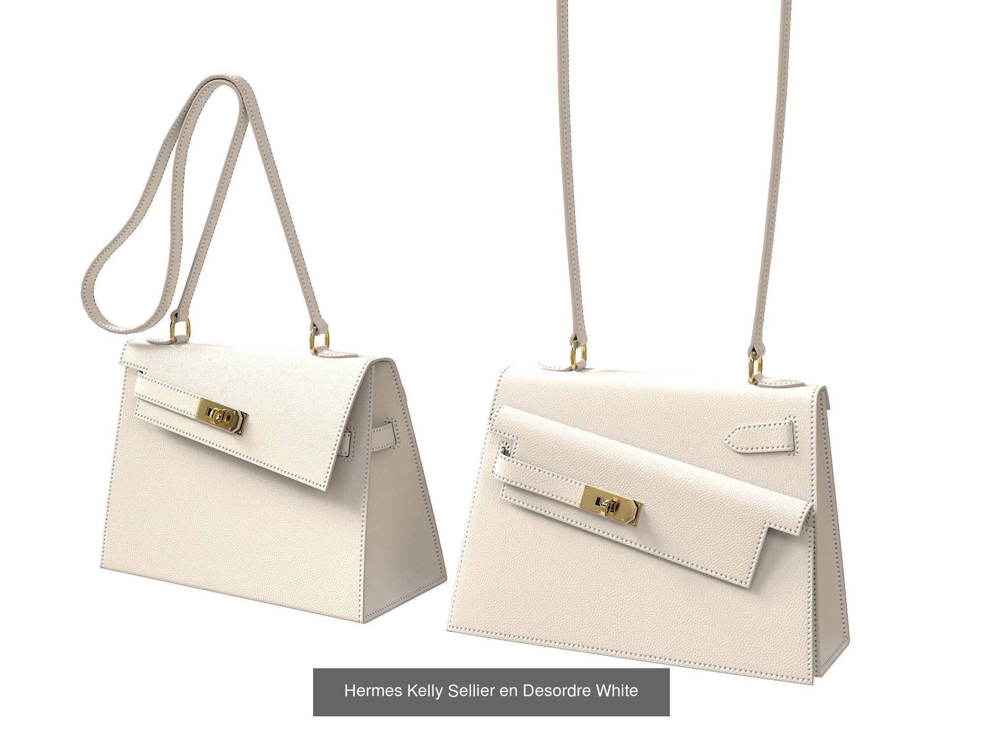 Hermes Kelly Sellier 20 en Desordre Limited Edition 3D Model Collection_8