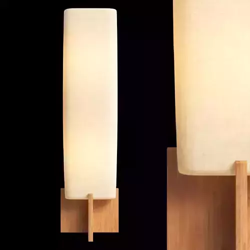 Toro Wood Floor Lamp with Woven Shade