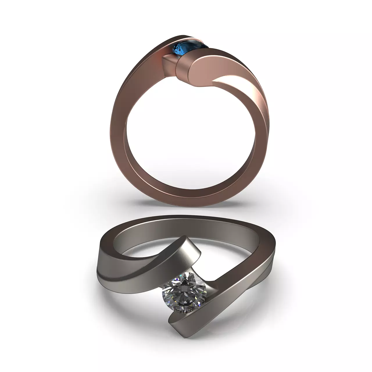 Solitaire Ring R 34 2 3D print model