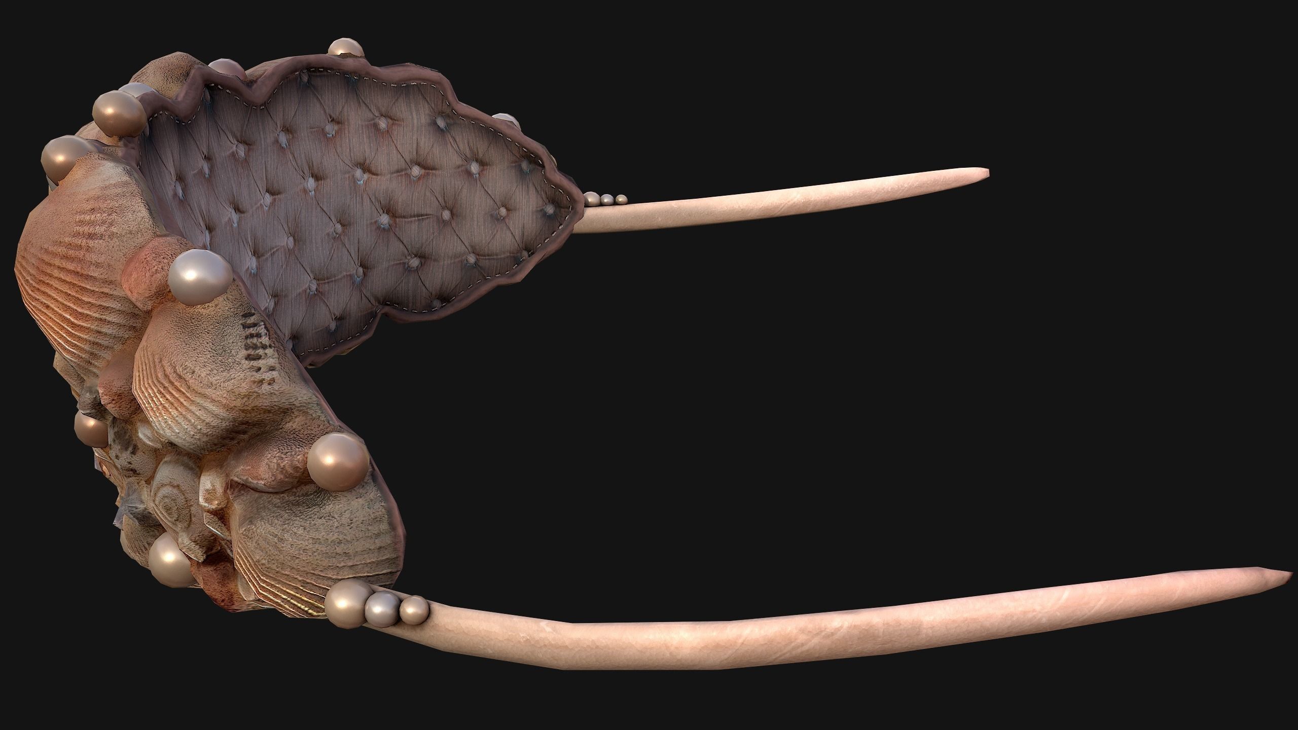 Sea Crown Mermaid Hair Band  Low-poly 3D model_26