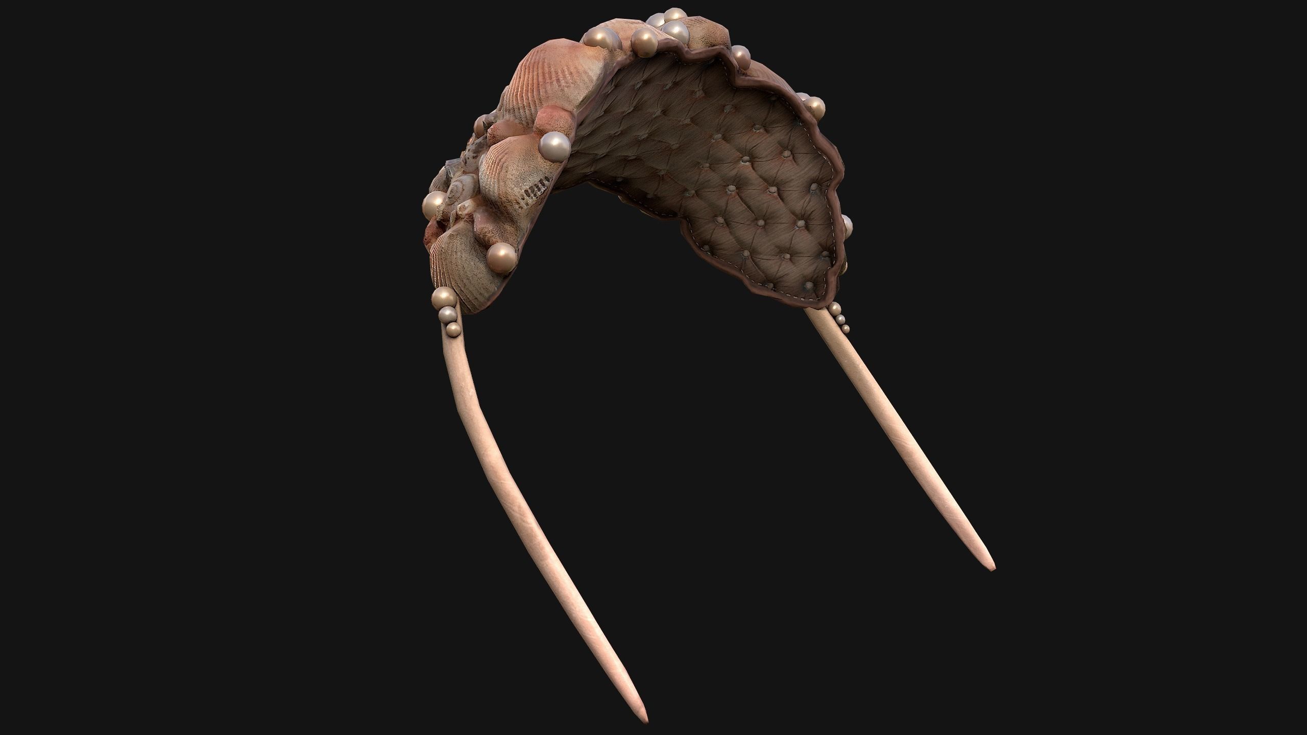 Sea Crown Mermaid Hair Band  Low-poly 3D model_12