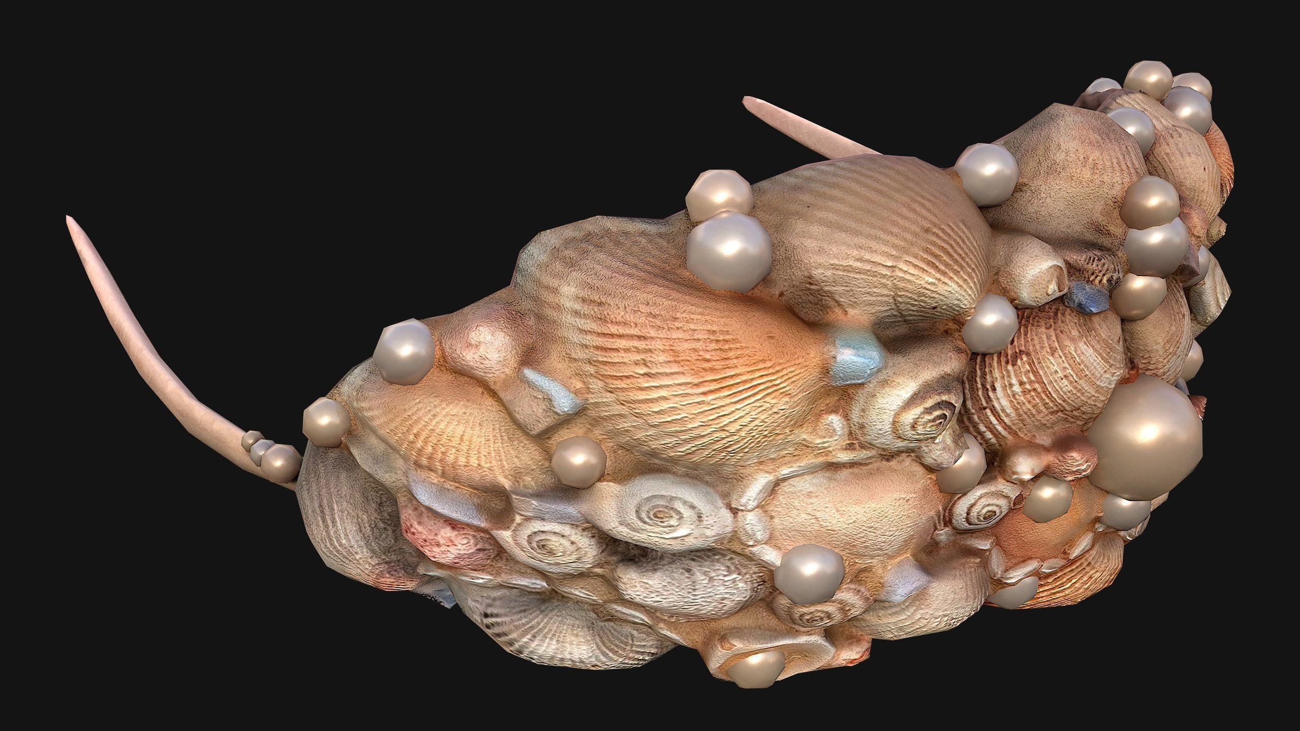 Sea Crown Mermaid Hair Band  Low-poly 3D model_19