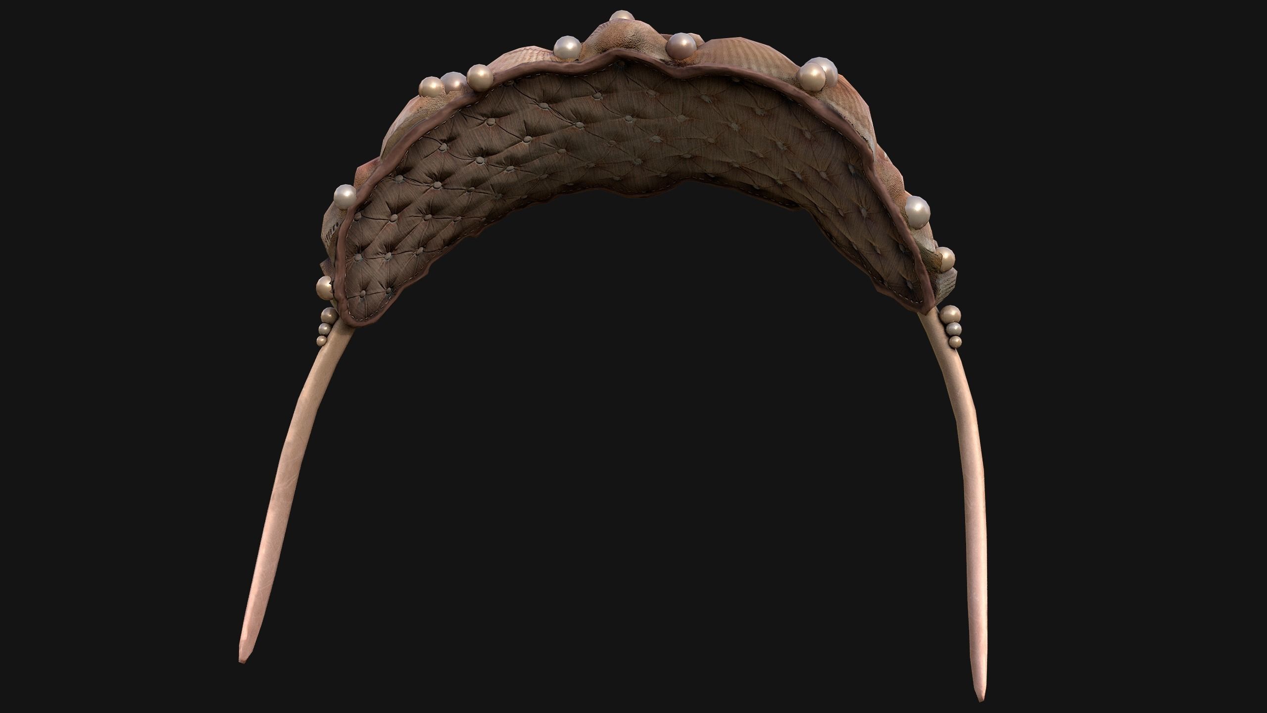 Sea Crown Mermaid Hair Band  Low-poly 3D model_10