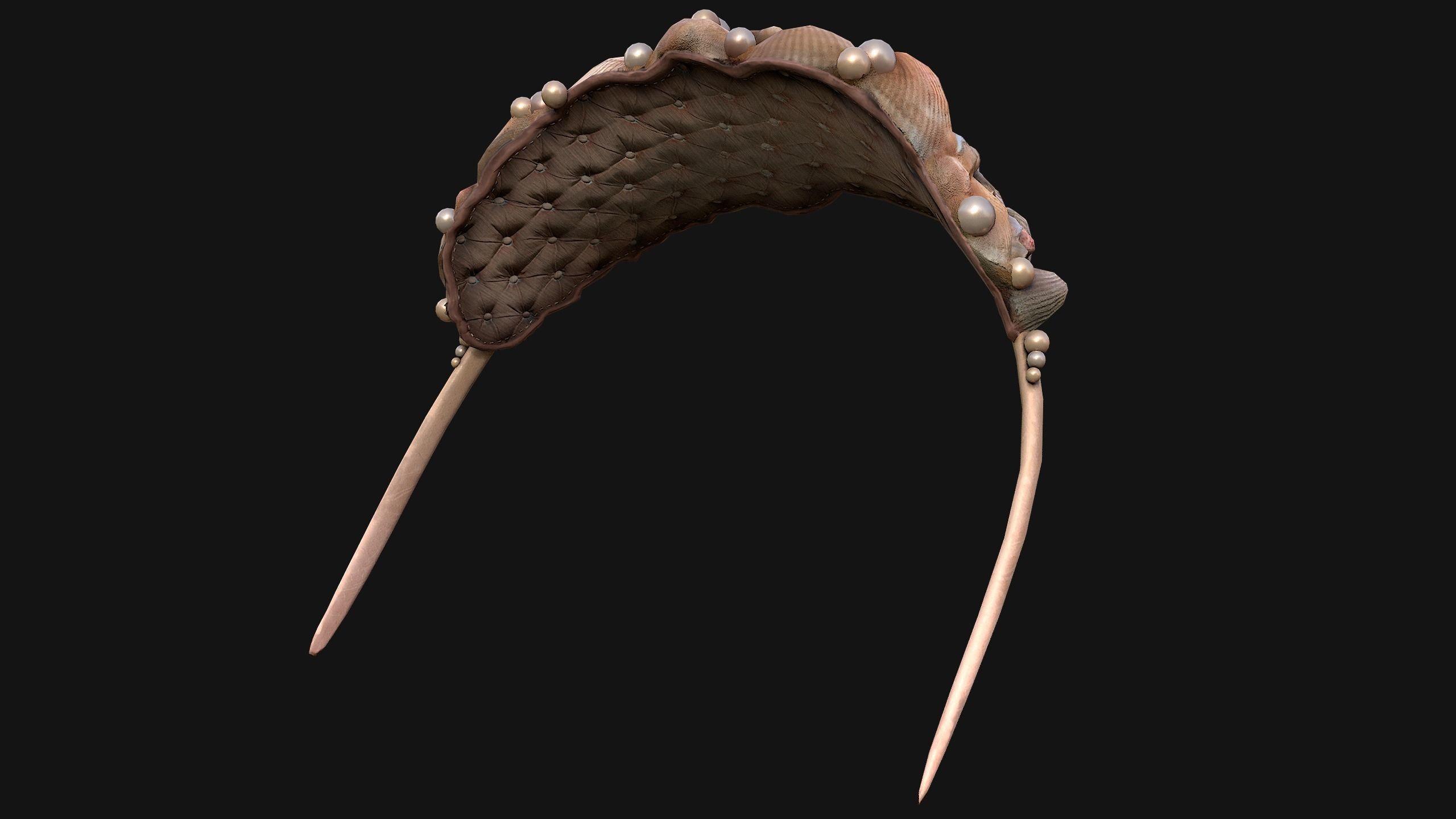 Sea Crown Mermaid Hair Band  Low-poly 3D model_9