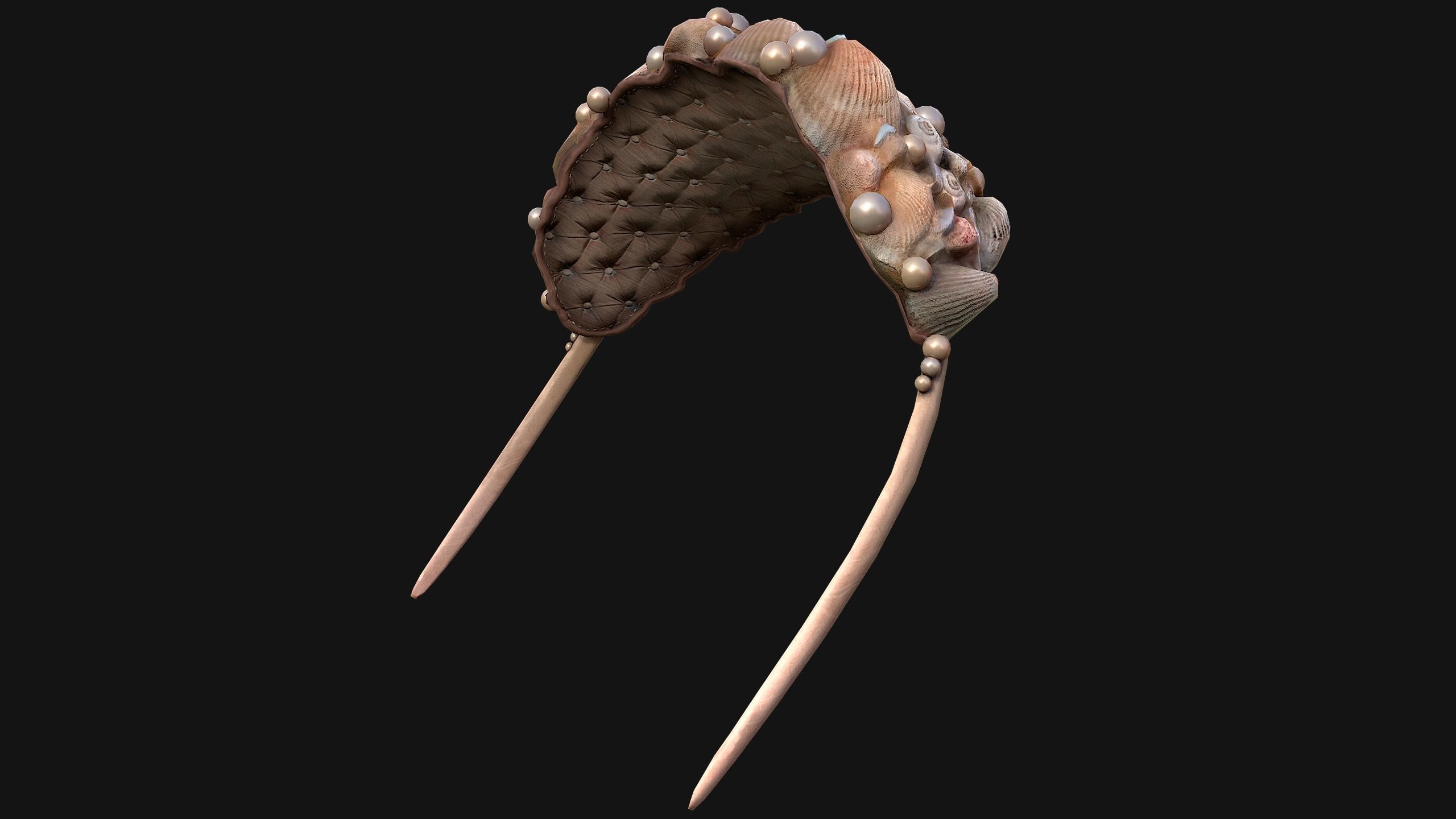 Sea Crown Mermaid Hair Band  Low-poly 3D model_8