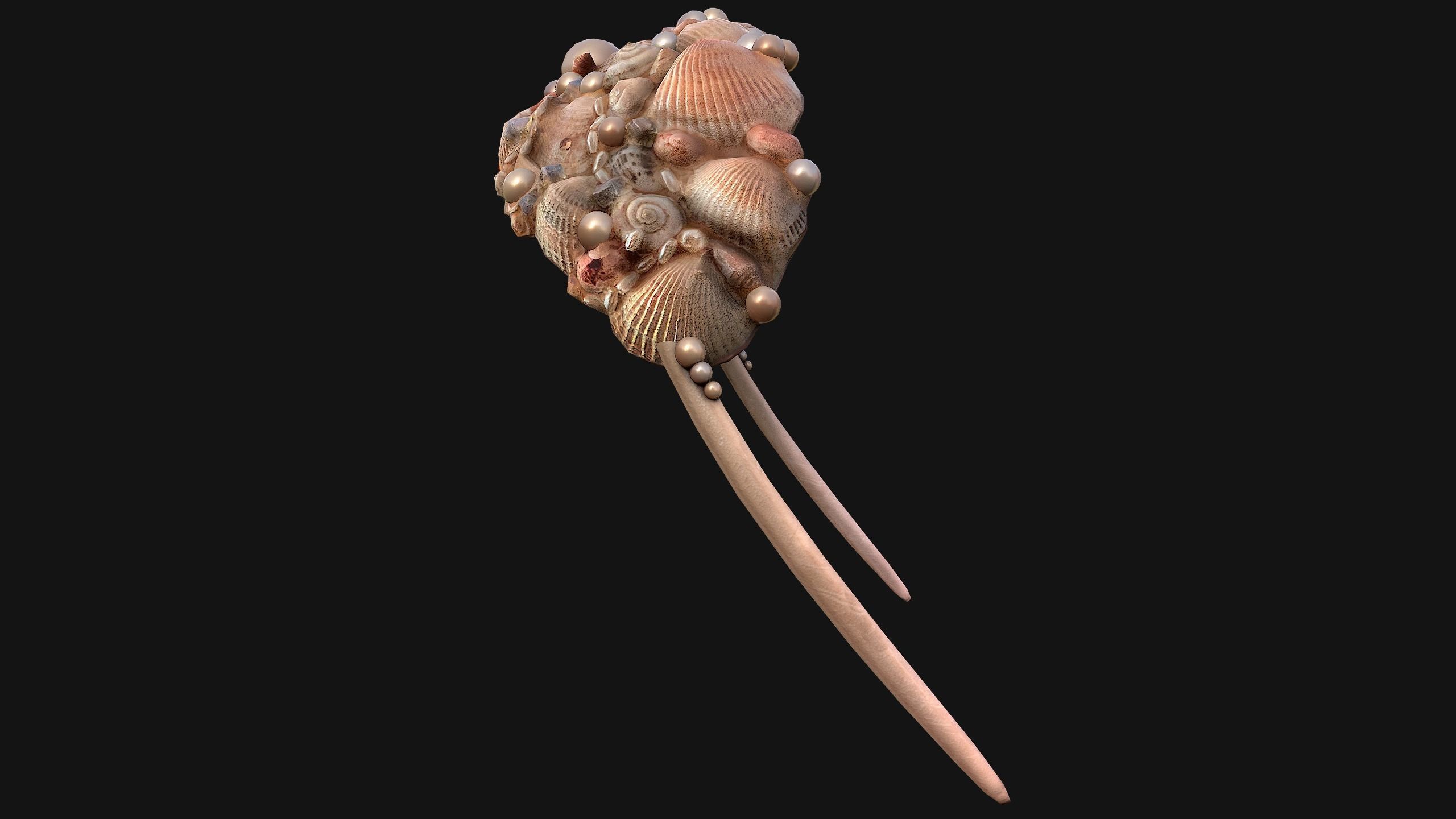 Sea Crown Mermaid Hair Band  Low-poly 3D model_13